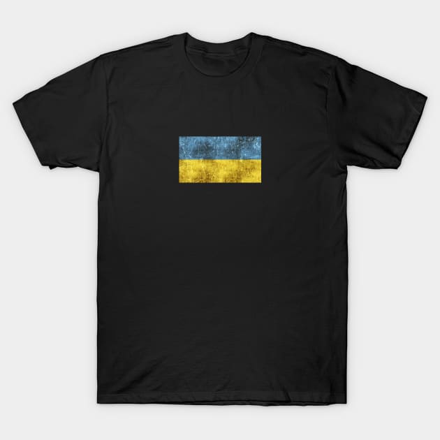 Vintage Aged and Scratched Ukrainian Flag T-Shirt by jeffbartels